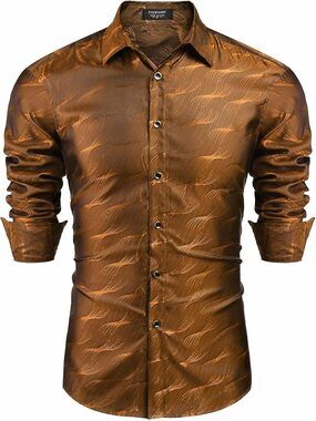 NEW*** Men's Gold Long Sleeve Button Down Size XL